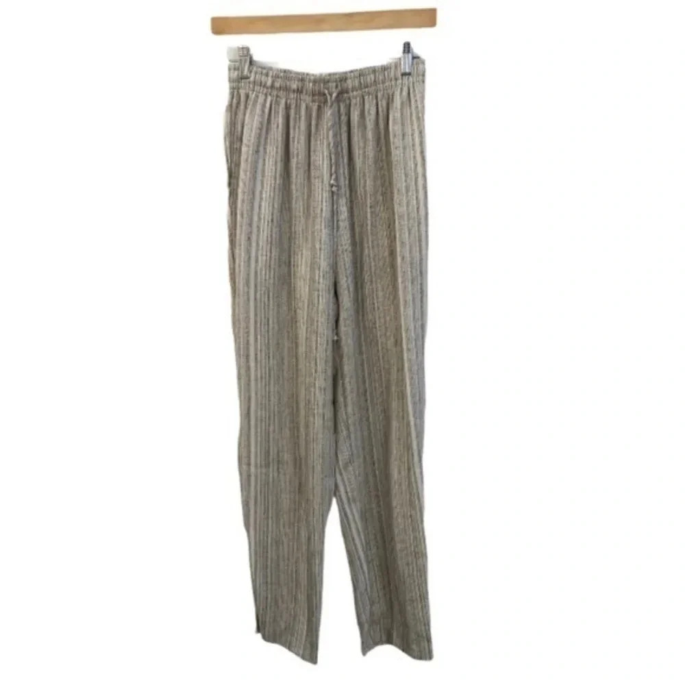 Alfred‎ Dunner Crinkle Pin Stripe Size 8 Elastic Waist Pant Suit Neutral Colors‍ - Picture 3 of 16